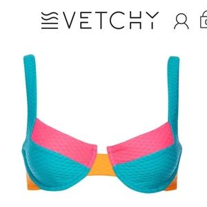 Vetchy laguna bikini tricolor swim top
